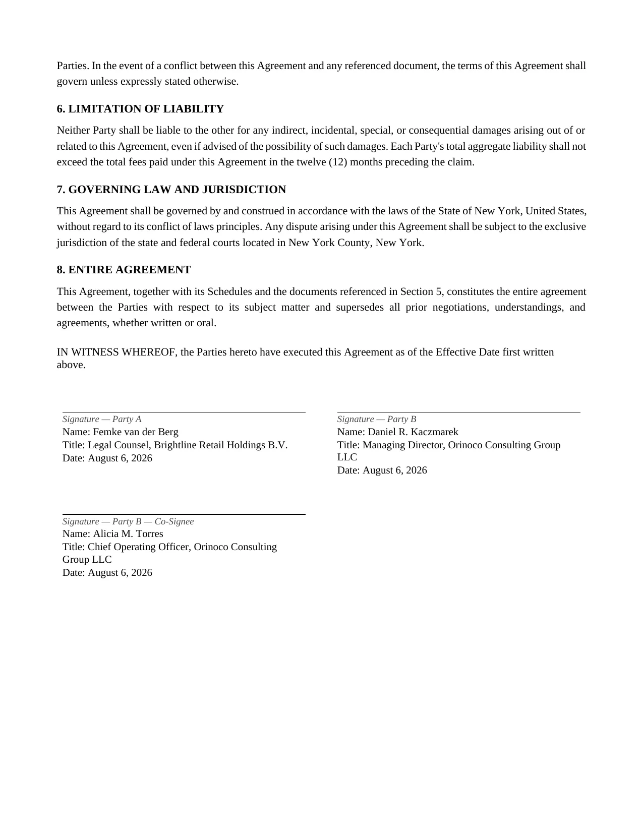 Sample Contracts document